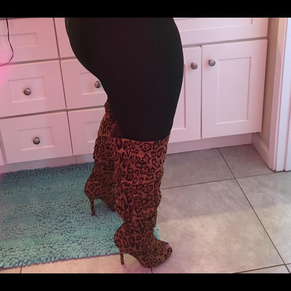 Women’s Open Toe Leopard print boots